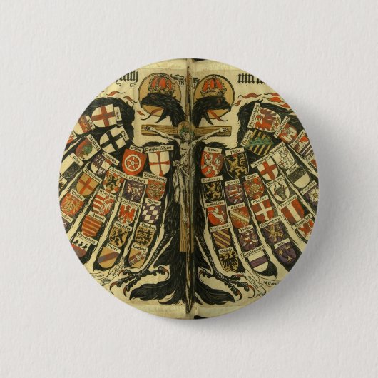 オーストリアの二重ワシ 缶バッジ (正面)