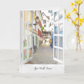 オーストリアの古い町で早く回復して カード (黄色い花)