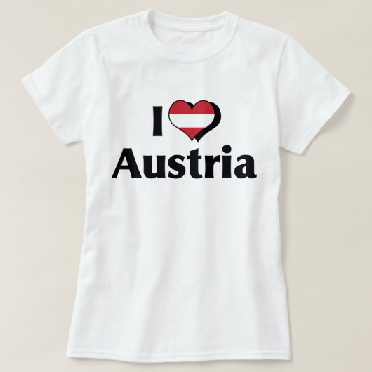 オーストリアの国旗が好き Tシャツ (デザイン正面)