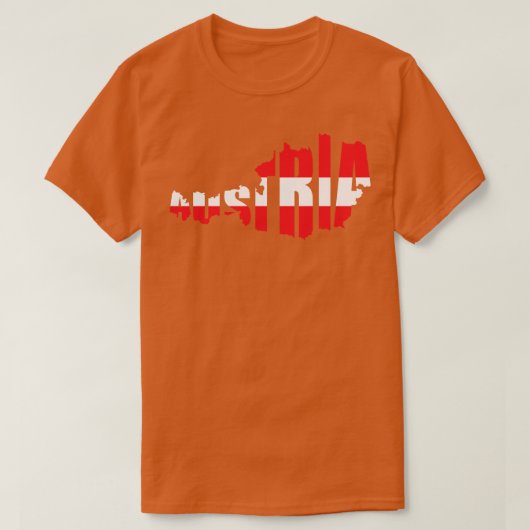 オーストリアの地図国旗 Tシャツ (デザイン正面)