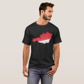 オーストリアの地図(グラデーションの旗の色あり) Tシャツ (正面フル)