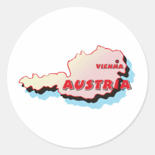 オーストリアの地図 ラウンドシール