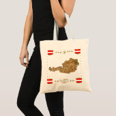 オーストリアの地図 + 旗のバッグ トートバッグ (正面(商品))