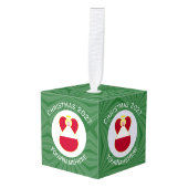 オーストリアの天使クリスマスフラグ - 名前入り キューブオーナメント (正面アングル)