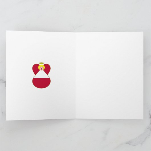 オーストリアの天使ハヌカ祭り旗 個人用 カード (内部)