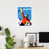 オーストリアの山、冬のスキースポーツ、ヴィンテージ旅行 ポスター (ホームオフィス)