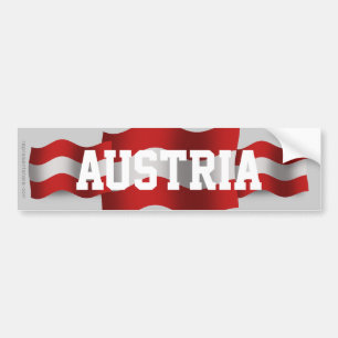 オーストリアの振る旗 バンパーステッカー