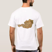 オーストリアの旗および地図のTシャツ Tシャツ (裏面)
