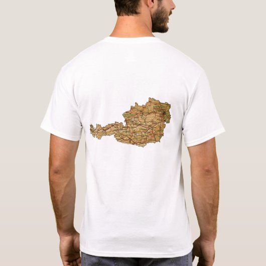 オーストリアの旗および地図のTシャツ Tシャツ (裏面)