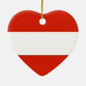 オーストリアの旗のハートのオーナメント セラミックオーナメント (裏面)