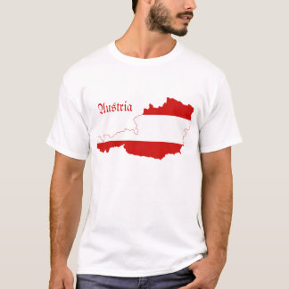 オーストリアの旗の地図 Tシャツ