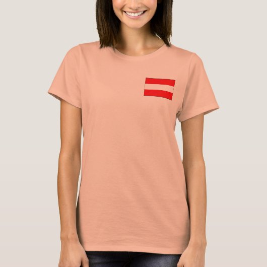 オーストリアの旗+地図Tシャツ Tシャツ (正面)