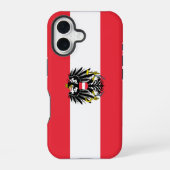 オーストリアの旗 iPhone 16ケース (裏面)