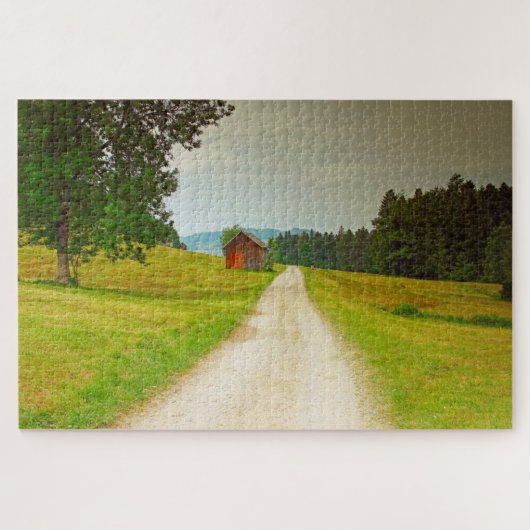 オーストリアの木造の小屋と通路 ジグソーパズル (横)