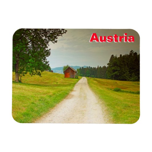 オーストリアの木造の小屋と通路 マグネット (横)