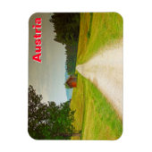 オーストリアの木造の小屋と通路 マグネット (縦)