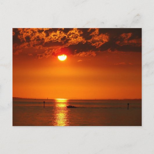 オーストリアの湖コンスタンスでボーラルベルグサンセット ポストカード (正面)