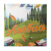 オーストリアの漫画旅行ポスター タイル (正面)