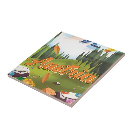 オーストリアの漫画旅行ポスター タイル (側面)