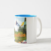 オーストリアの漫画旅行ポスター ツートーンマグカップ (正面右)