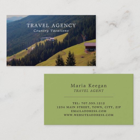 オーストリアの風景、旅行代理店名刺 名刺 (正面/裏面)