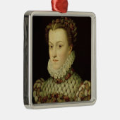 オーストリアの(1554-92年の)女王oのエリザベスのポートレート メタルオーナメント (右)