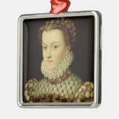 オーストリアの(1554-92年の)女王oのエリザベスのポートレート メタルオーナメント (左)