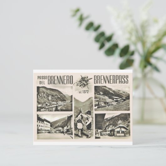 オーストリアのBrennerのパス、オーストリアおよびイタリアをつなぎます ポストカード (スタンド正面)