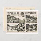 オーストリアのBrennerのパス、オーストリアおよびイタリアをつなぎます ポストカード (正面/裏面)