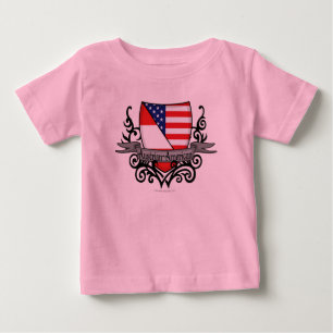 オーストリアアメリカの盾の旗 ベビーTシャツ