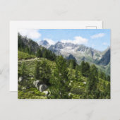 オーストリアアルプスの油絵イラストレーション。 ポストカード (正面/裏面)