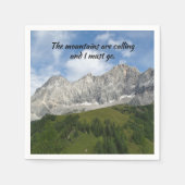 オーストリアアルプスウィズ引用文 スタンダードカクテルナプキン (正面)