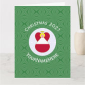 オーストリアエンジェルクリスマスパーソナライズされた国旗 カード (正面)