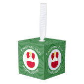 オーストリアエンジェルクリスマスパーソナライズされた国旗 キューブオーナメント (正面アングル)