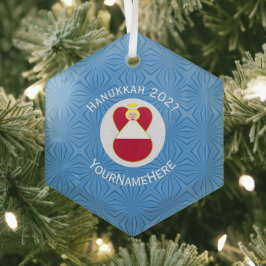 オーストリアエンジェルハヌカーパーソナライズされた国旗 ガラスオーナメント