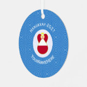 オーストリアエンジェルハヌカーパーソナライズされた国旗 メタルオーナメント (正面左)