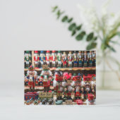 オーストリアクリスマスマーケットのくるみ割りのおもちゃ シーズンポストカード (スタンド正面)