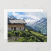 オーストリアチロル農地の油絵キャンバス ポストカード (正面/裏面)