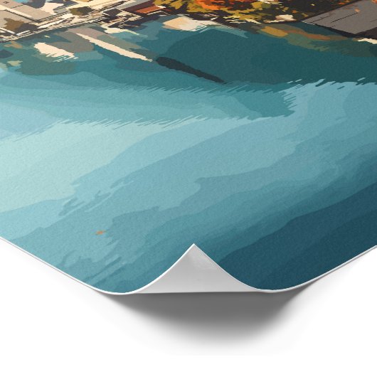 オーストリアトラベルアートヴィンテージ ポスター (角)