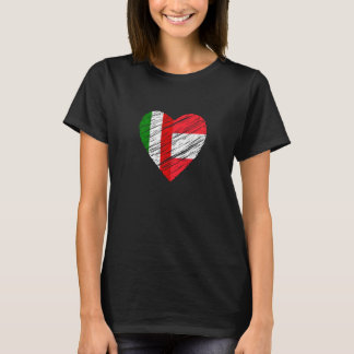 オーストリアハートイタリアン国旗の値リスト Tシャツ