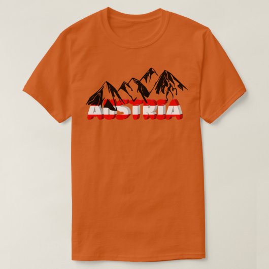 オーストリアホリデー登山アルプスマウンテンズギフト Tシャツ (デザイン正面)