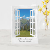 オーストリアマウンテンウィンドウ悔やみや弔慰 カード (黄色い花)