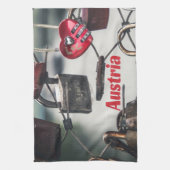 オーストリアラブロックブリッジザルツブルグ キッチンタオル (縦)