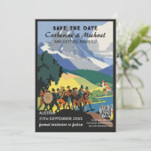 オーストリアヴィンテージ結婚旅行QRコード セーブザデート (スタンド正面)