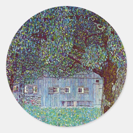 オーストリア上州の農家(Gustav Klimt作) ラウンドシール (正面)