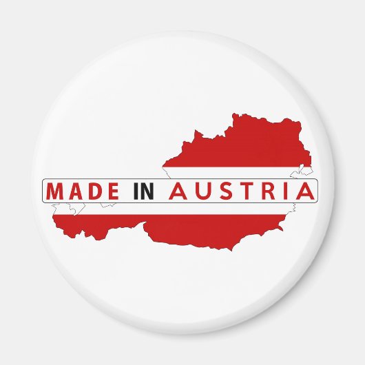 オーストリア国地図の国旗の製品ラベル マグネット (正面)