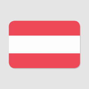オーストリア国旗が付いた愛国的な名前タグ 名札