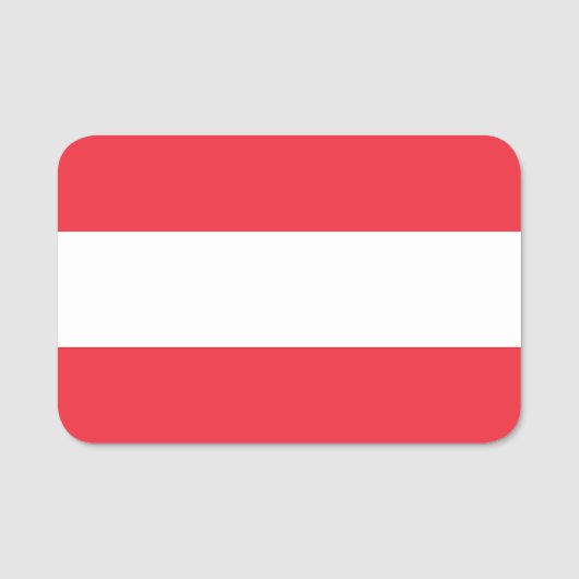 オーストリア国旗が付いた愛国的な名前タグ 名札 (正面)