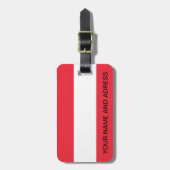 オーストリア国旗が付いた荷札 ラゲッジタグ (正面縦)