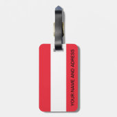 オーストリア国旗が付いた荷札 ラゲッジタグ (裏面縦)